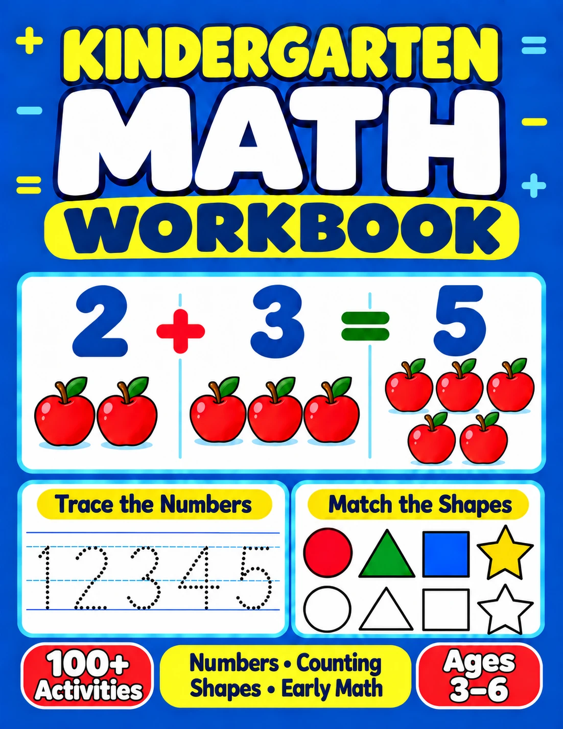 Kindergarten Math Workbook cover by Kiwi Studio with colorful early-learning math graphics