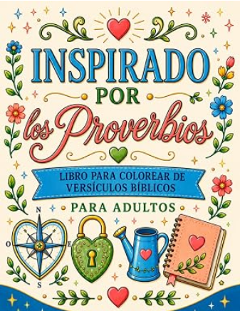 Portada de Inspirado por los Proverbios con versículos bíblicos y letras decorativas