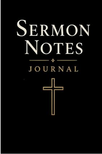 Sermon Notes Journal cover for church services, pastors and Bible study groups