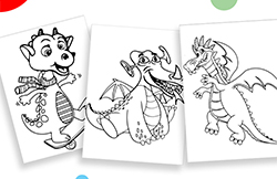 Dragons for Kids - coloring eBook